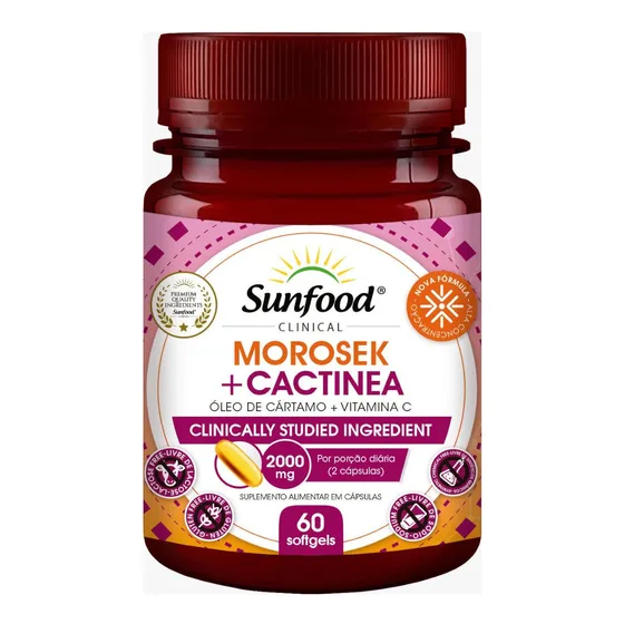 Morosek Cactinea Oleo Cartamo 2000mg 60cáps Laranja Moro Sabor Sem sabor
