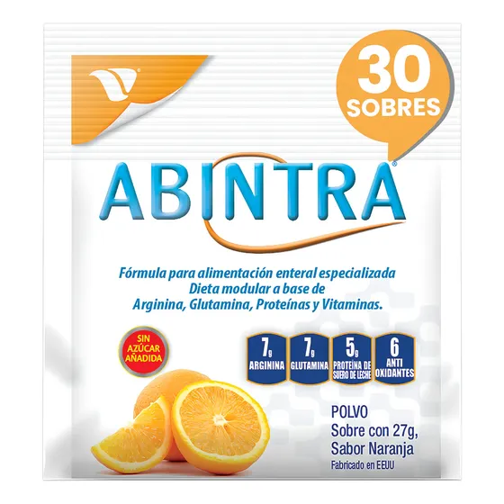 Abintra Alimentación Enteral Caja Con 30 Sobres De 27g Sabor Naranja