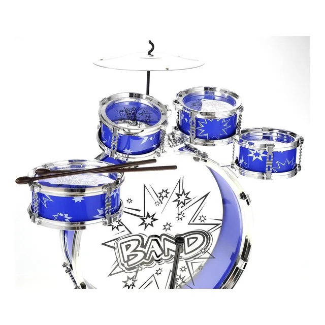Set Batería Musical 5 Tambores Niños Azul Percusión 28832