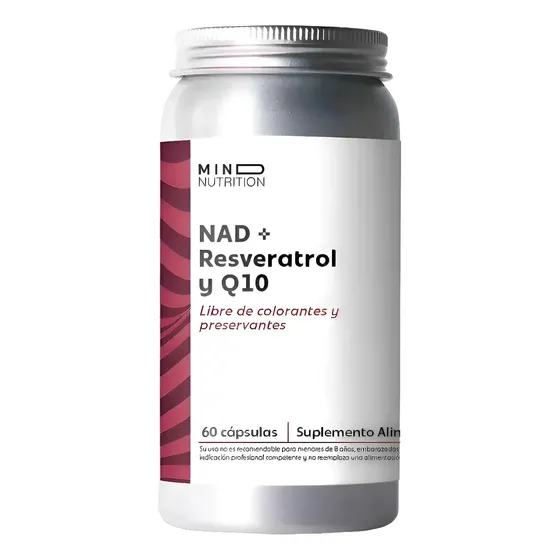 NAD+ Resveratrol + CoQ10 | Energía, Vitalidad y Anti Edad | 60 Cápsulas Mind Nutrition | Cuotas sin interés