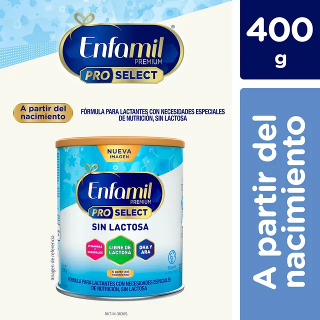 Enfamil Pro Select fórmula especializada sin lactosa a partir del nacimiento lata de 400 g