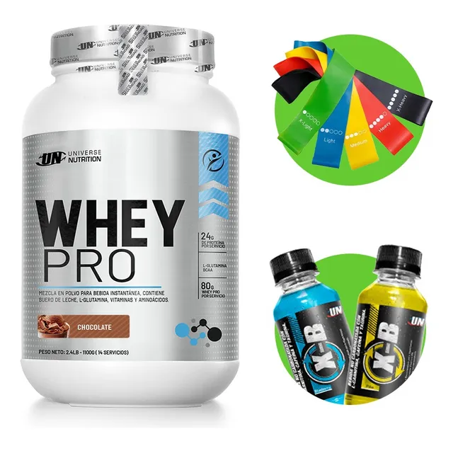 Whey Pro 1.1kg Chocolate + Bandas De Latex X5 + 02 Quem