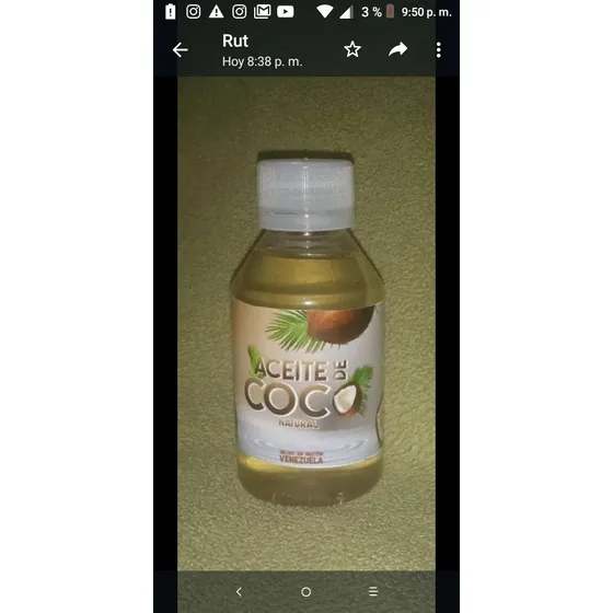 Aceite De Coco Extra Virgen Prensado Al Frio Natural 