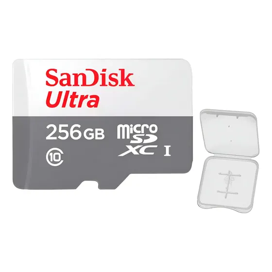 Cartão Memória Sandisk 256gb Micro Sd Ultra 100mbs +c