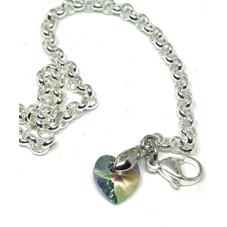 Pulsera Cristal Austriaco Corazon Dije 10 Mm Acero Blanco Pulsera Cristal Austriaco Corazon Dije 10 Mm Acero Blanco