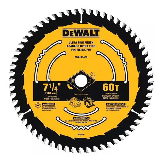 Disco Serra Circular 7 1/4 60 D Corte Fino Madeira Dewalt
