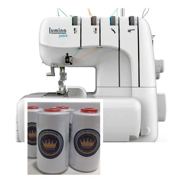 Máquina De Coser Overlock Lumina Point + 4 Conos Hilo Corona