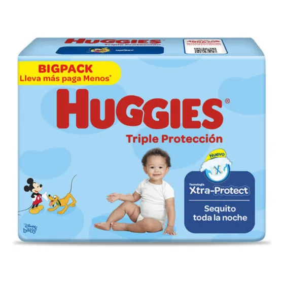 Pañales Huggies Triple Protección Xtra. Big Talla G 80 Unid Género Sin género Tamaño Grande (G)
