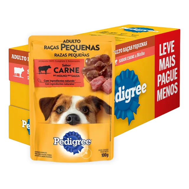 Kit 18 Und Sachê Pedigree Carne Raças Pequenas 100g Full