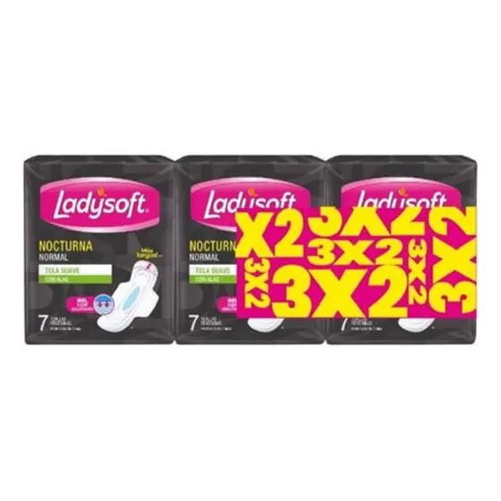 Ladysoft Toalla Femenina Nocturna 3x2