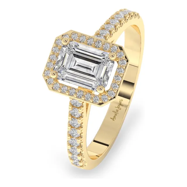 Anillo De Compromiso Mildred Oro 18k Moissanita Amelie Joyas