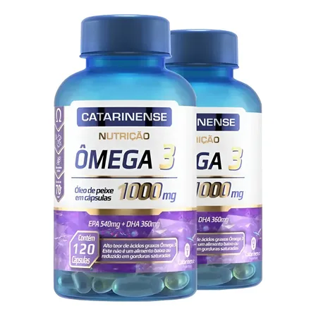 2x Ômega 3 Original Catarinense Pharma 1000mg 120 Cápsulas Sem Sabor