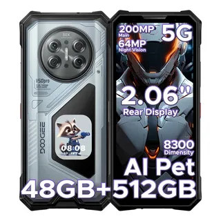 Doogee V50 Pro Celular Resistente 5g Android 16,48gb Ram + 512gb Rom,cámara Ai 200mp, Batería 11000mah,pantalla Amoled... Gris