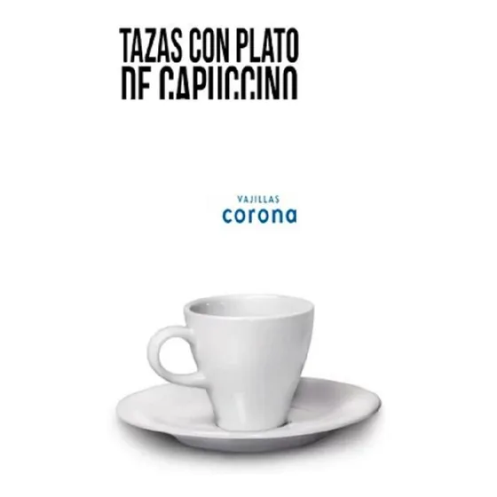 Taza Grande Con Plato Corona De Porcelana, Por Puesto