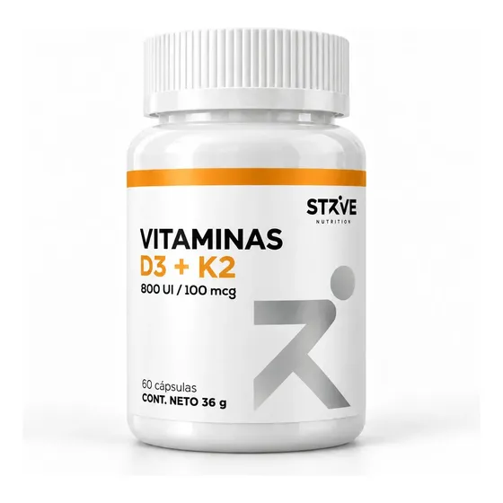 Vitamina D3 + K2 Strive 60 Cápsulas