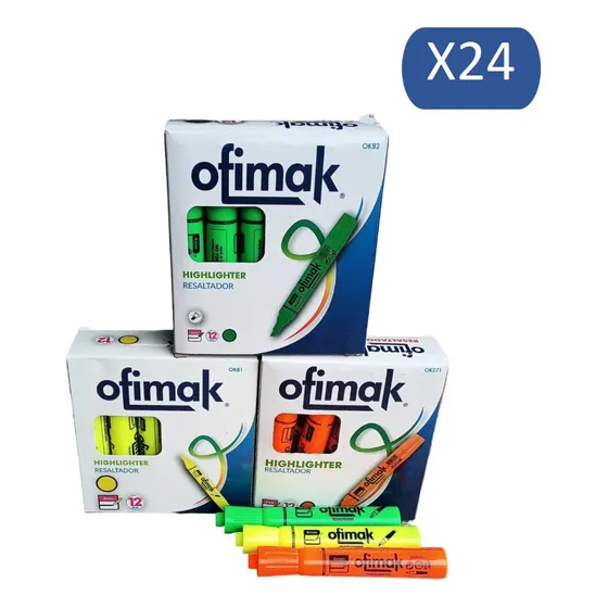 Resaltador Ofimak Punta Gruesa Caja X 12 Und
