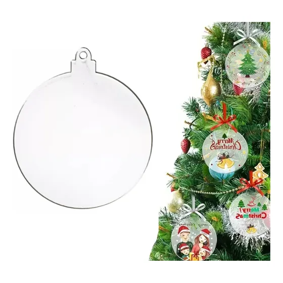 50 Esferas De Acrílico Transparente De 8.5 X 7.5 Cm Navidad