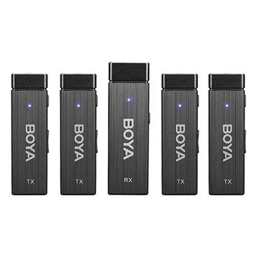 Lapela Boya BY-W4 4 transmisores 1 x receptor NFE Negro
