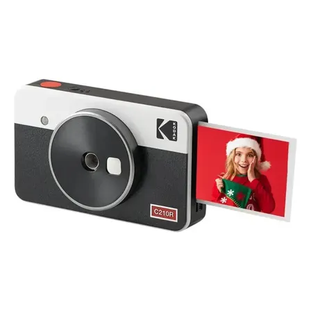 Cámara Instantánea Kodak Mini Shot 2 Blanco C210R 4PASS Pantalla LCD 1.7" 2 en 1 Cámara e Impresora Fotográfica Bluetooth Fotos 5.3x8.6cm + Cartucho inicial de 8 Fotos