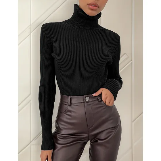 3 Pcs Sweater Beatle Cuello Alto Doble Mujer Térmico Y Suave