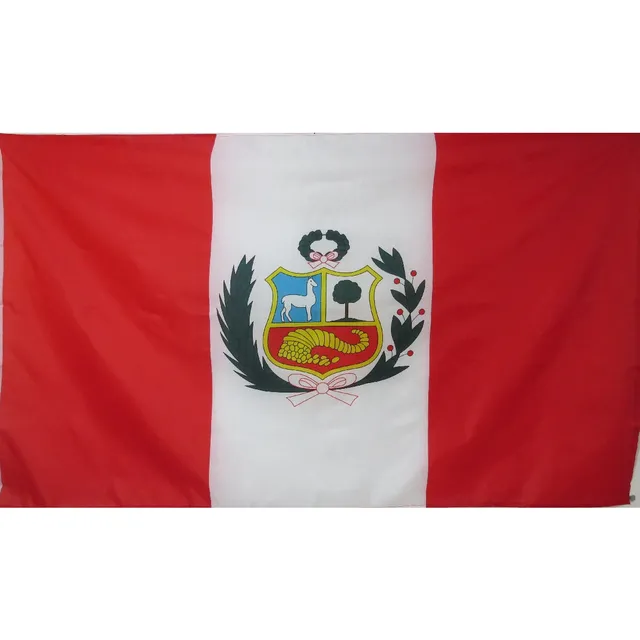 Bandera De Peru ( Tamaño 90x150 Cm) Doble Faz Tela Poliester