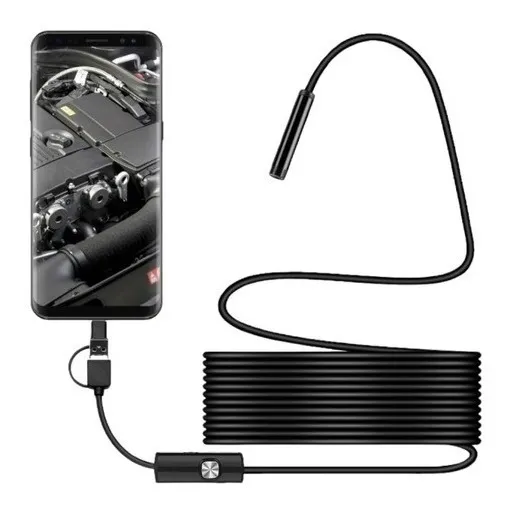 Cámara Endoscopio Tipo C Usb 3 En 1 De 5mts Resiste Al Agua