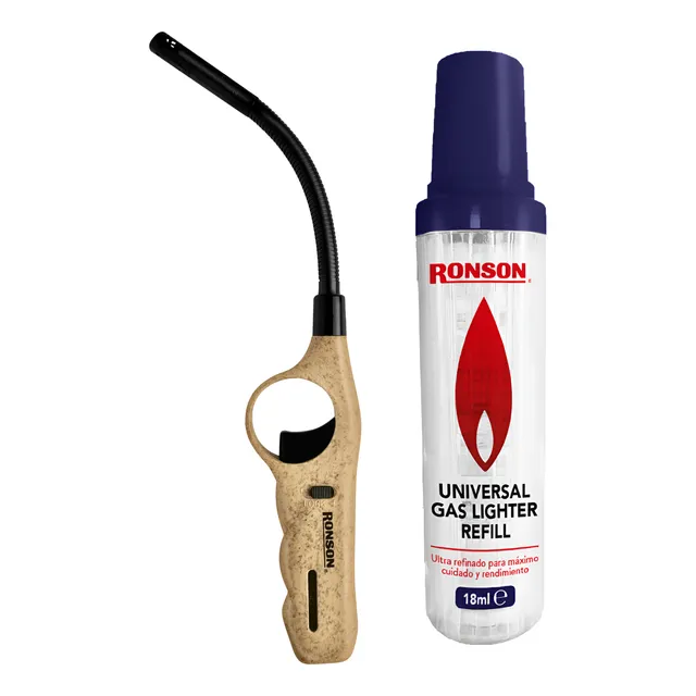 Pack Recarga Gas Butano Ronson + Encendedor Ronson Flex