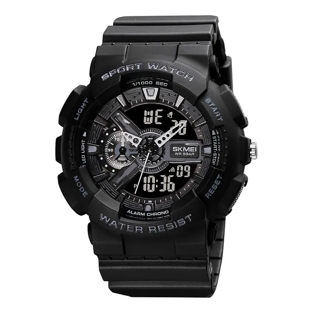 Reloj Unisex Skmei De Agujas Negro Resiste 50m Mod. 1688