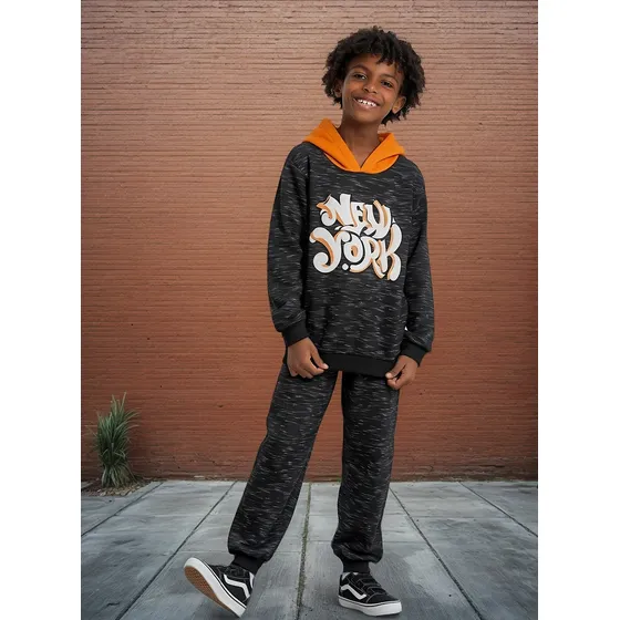 Conjunto Blusão De Inverno E Calça Moletom Infantil Menino
