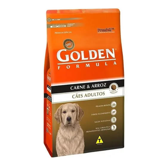 Ração Seca Golden Cães Adulto Carne e Arroz 15kg