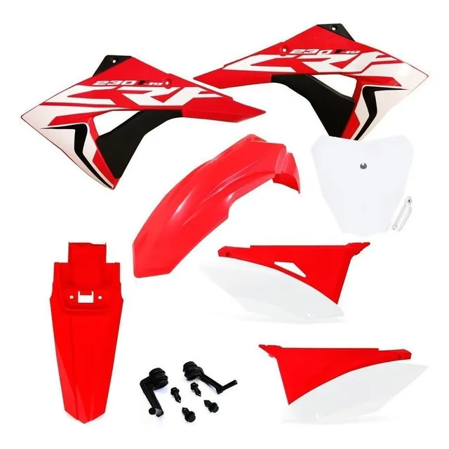 Kit Plastico Biker Preto Crf 230 Next Com Number E Adesivos 