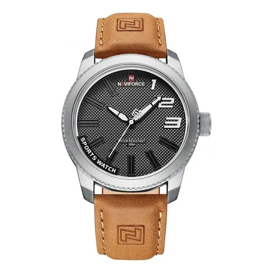 Reloj Naviforce Nuevo Modelo Hombre Pulsera De Cuero Nf9202
