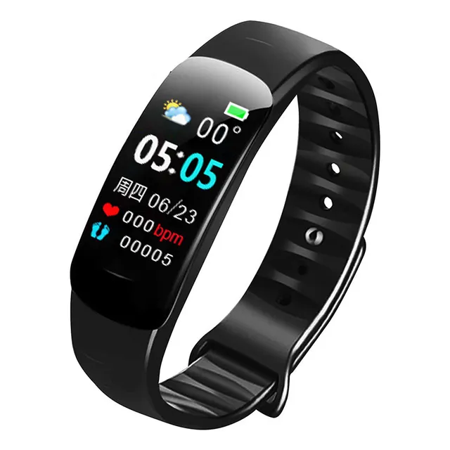 Pulsera De Fitness Inteligente C1plus Negra Con Pantalla A C