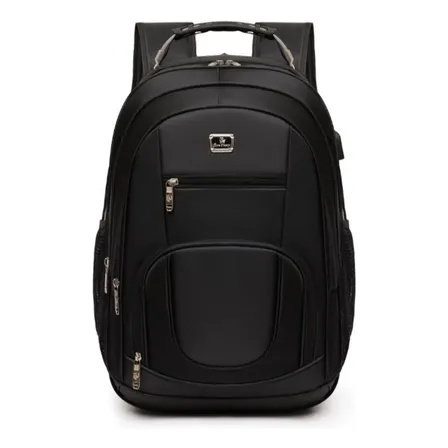 Mochila Bolsa Reforçada Notebook Semi Impermeável Unissex Preto Liso