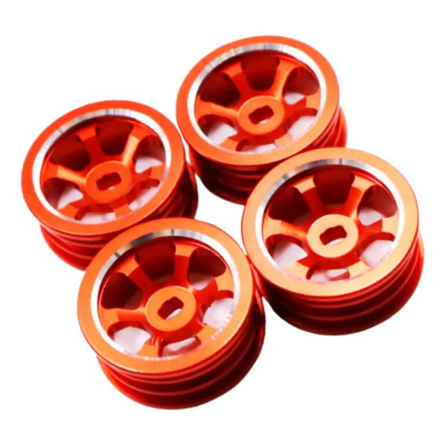4 Piezas 1:28 Llantas De Metal Mejoradas A K979 Rally Rojo
