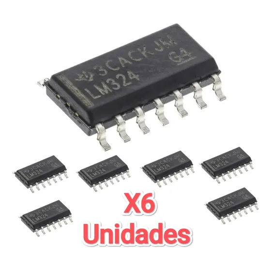 Amplificador Operacional Lm324n Smd 14 Pines (6 Unid) Smt