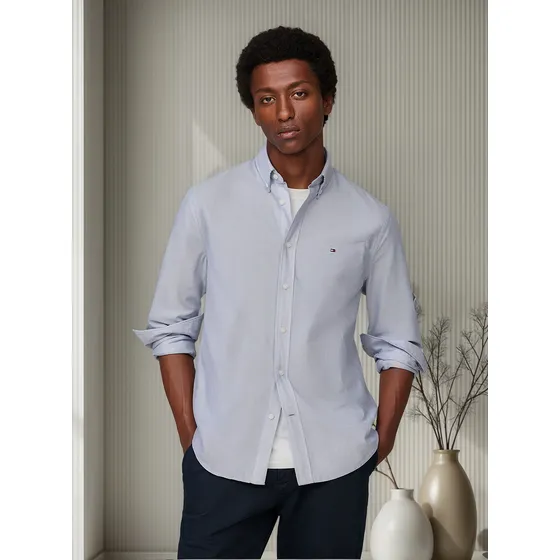 Camisa Oxf Heritage Regular Fit Celeste Tommy Hilfiger