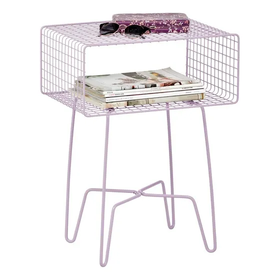 Mesa Auxiliar Moderna Para Casa Granja Diseño Rejilla Metal