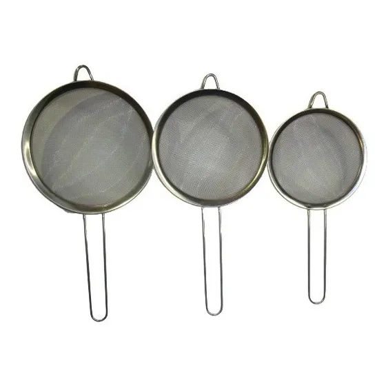Colador De Jugo En Acero Inoxidable Jgo 3 Piezas Reposteria