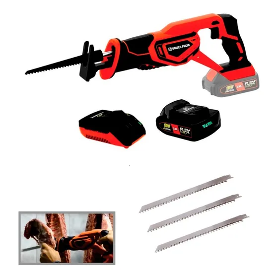 Sierra Sable Bateria 18v Dowen Pagio + 3 Hojas + Cargador