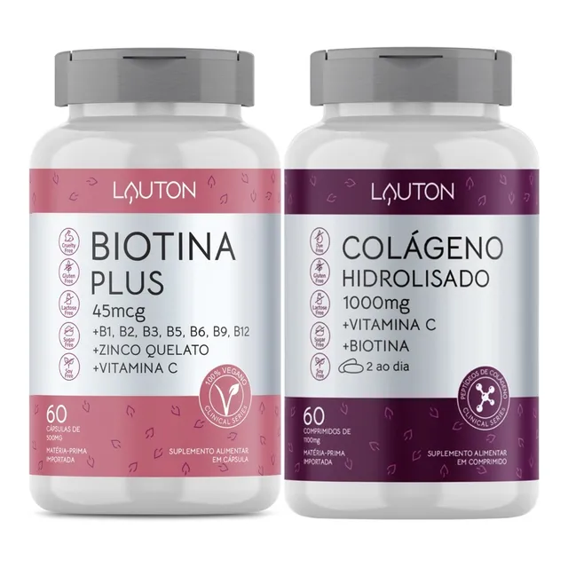 Cápsulas De Biotina E Colágeno 60 Cp  Promoção