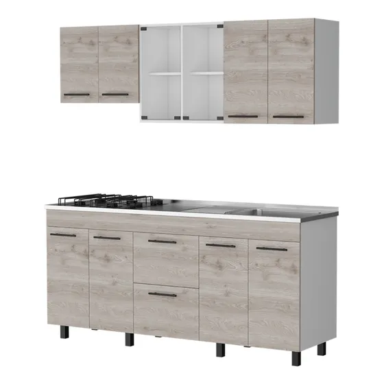 Cocina Integral Kong Blanco Duqueza Y Humo Color Gris