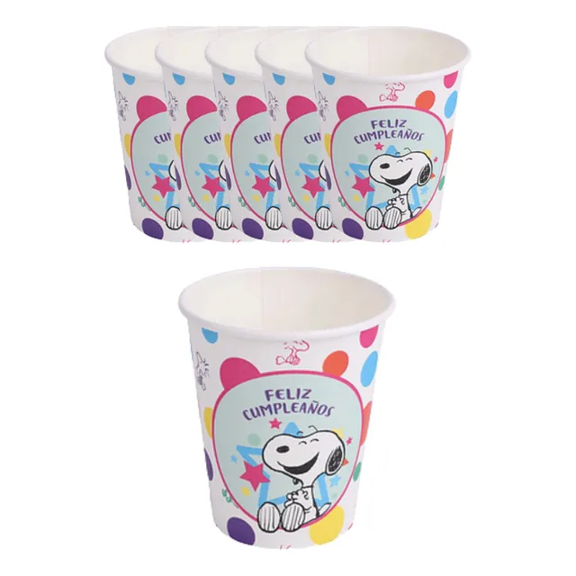 Vasos De Polipapel Diseño Snoopy 6 Unidades