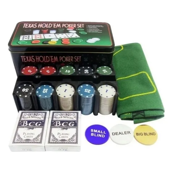 Set Poker 200 Fichas + Paño Black Jack Texas Holdem