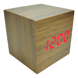 RelĂłgio Led De Mesa Cubo Digital Tipo Madeira Quadrado 6,5cm RelĂłgio Led De Mesa Cubo Digital Tipo Madeira Quadrado 6,5cm