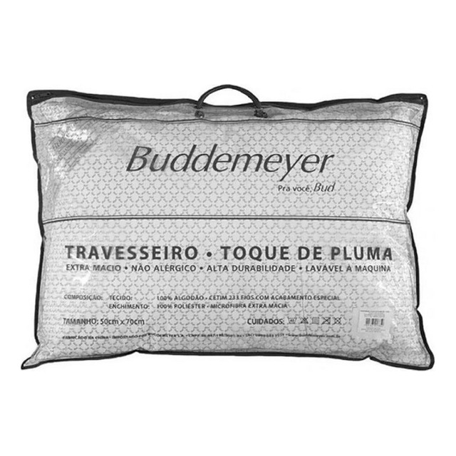 Travesseiro Toque De Pluma Buddemeyer 50x70cm Algodão Branco Travesseiro Toque De Pluma Buddemeyer 50x70cm Algodão Branco