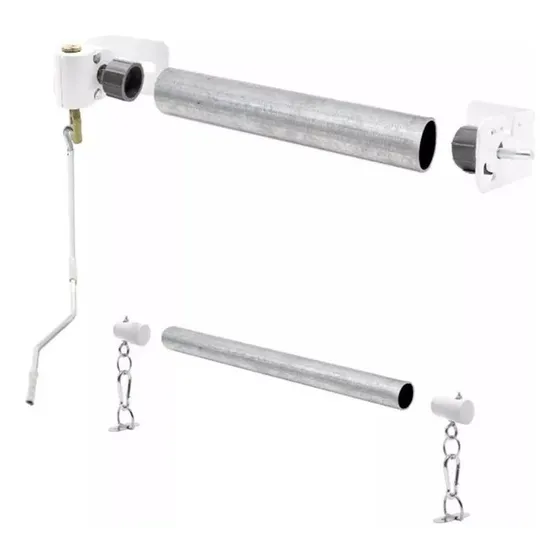 Kit Enrollador Toldo Vertical Lona Lisa Y Cristal X 4 Mts