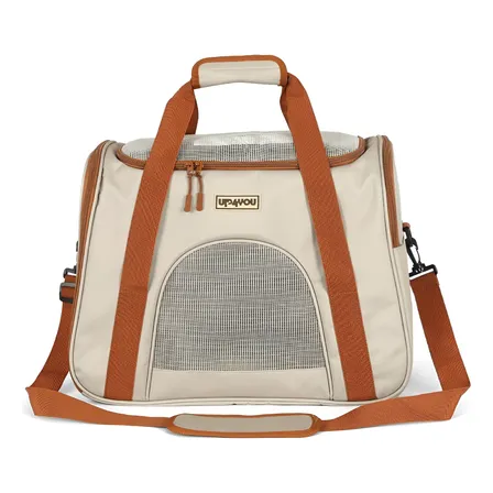 Bolsa Transporte Pet Viagem Luxo Carro Avião Cachorro Gato Bege