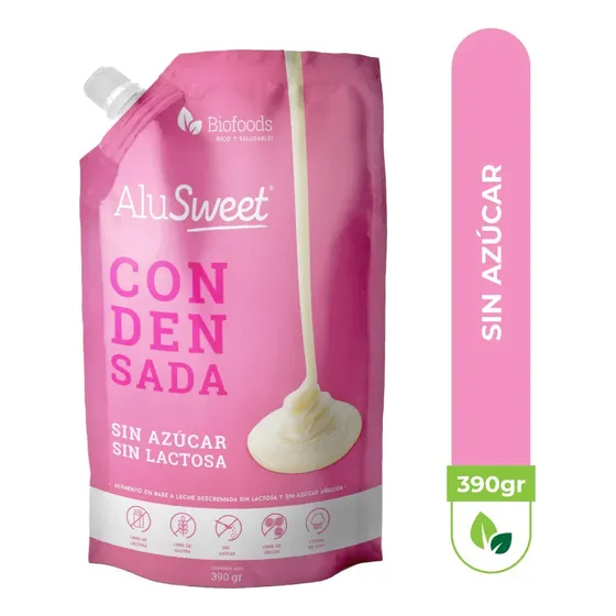 Leche Condensada Sin Azúcar Sin Lactosa 390g Marca Alusweet
