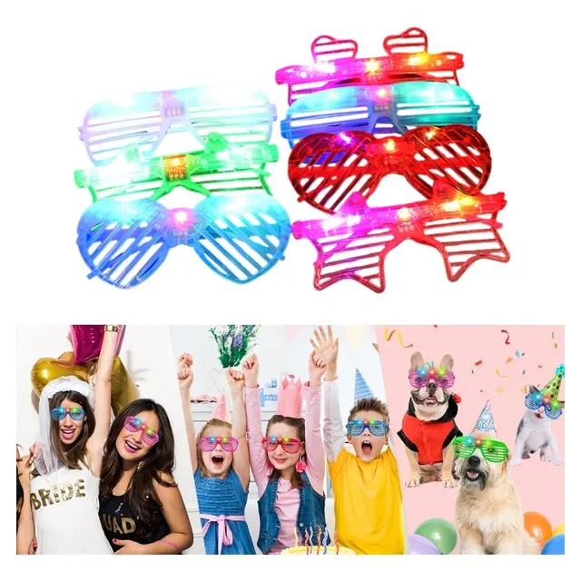 36pz Lentes Para Cotillón Fiesta Retro Led Luz Gafas 4 Tipos